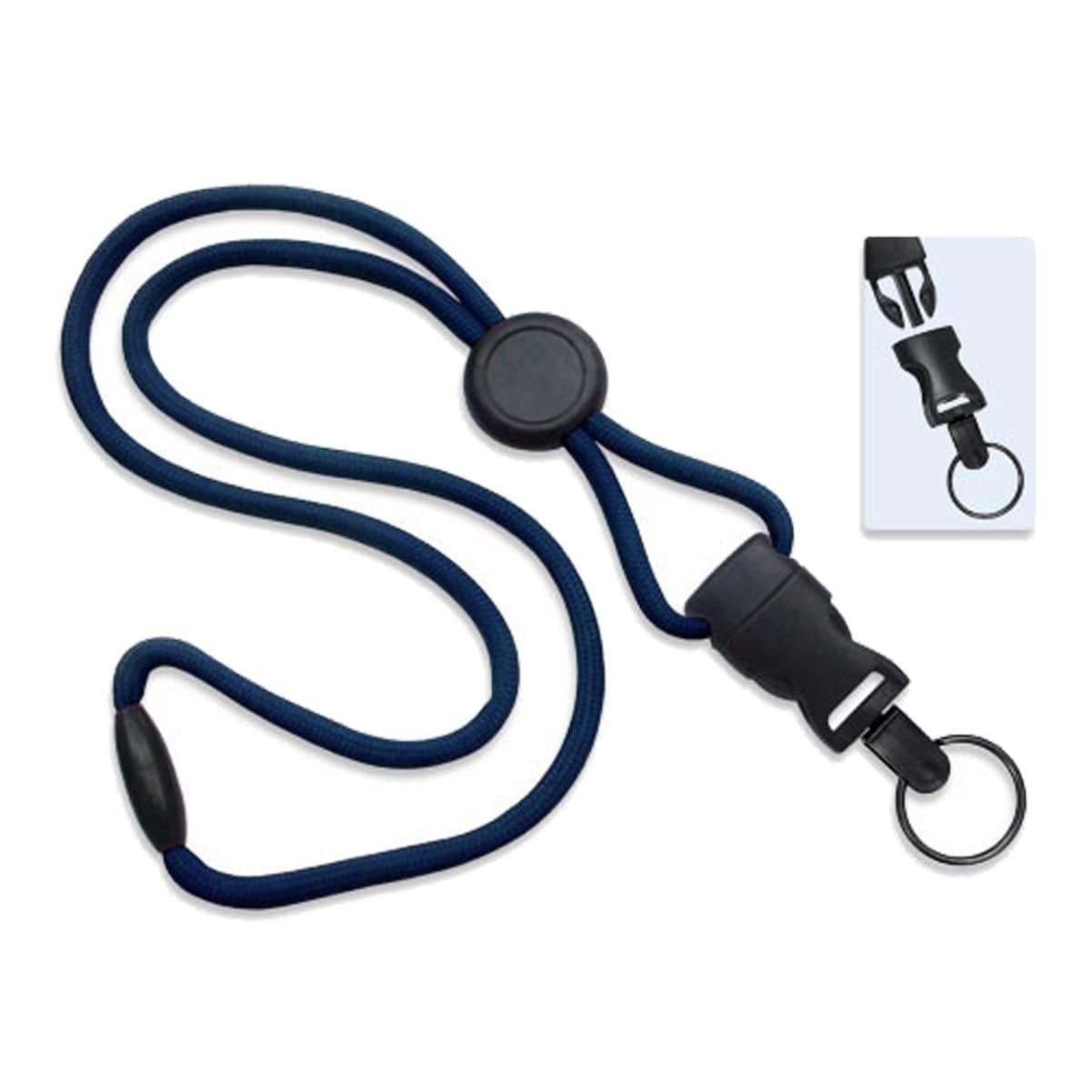 Breakaway Lanyard with Round Slider And Detachable Key Ring 2135-461X