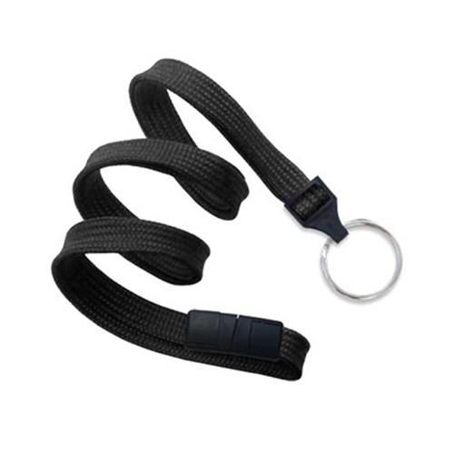 Black Flat Breakaway Lanyard With Key Chain Split Ring  2137-365X 2137-3651