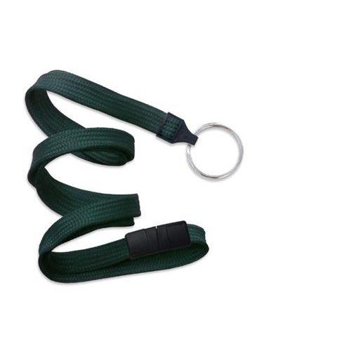 Forest Green Flat Breakaway Lanyard With Key Chain Split Ring  2137-365X 2137-3664