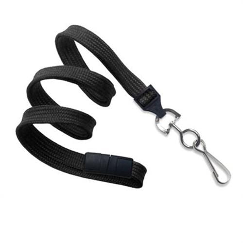 Black Premium Breakaway Lanyard with Metal Swivel Hook (2137-5001, 50XX) 2137-5001