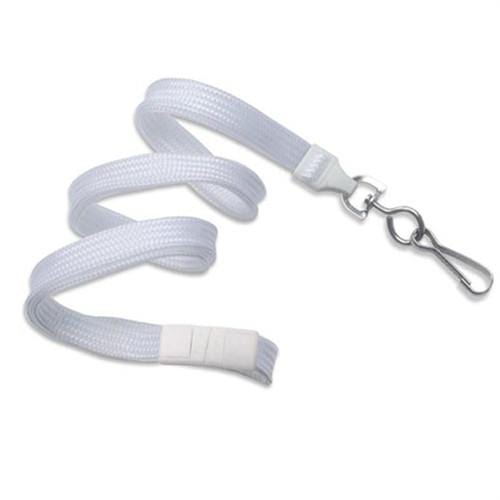 White Premium Breakaway Lanyard with Metal Swivel Hook (2137-5001, 50XX) 2137-5008