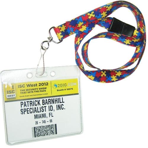 Autism Awareness Flat Breakaway Lanyard With Swivel Hook (2138-5281, 2138-5282)