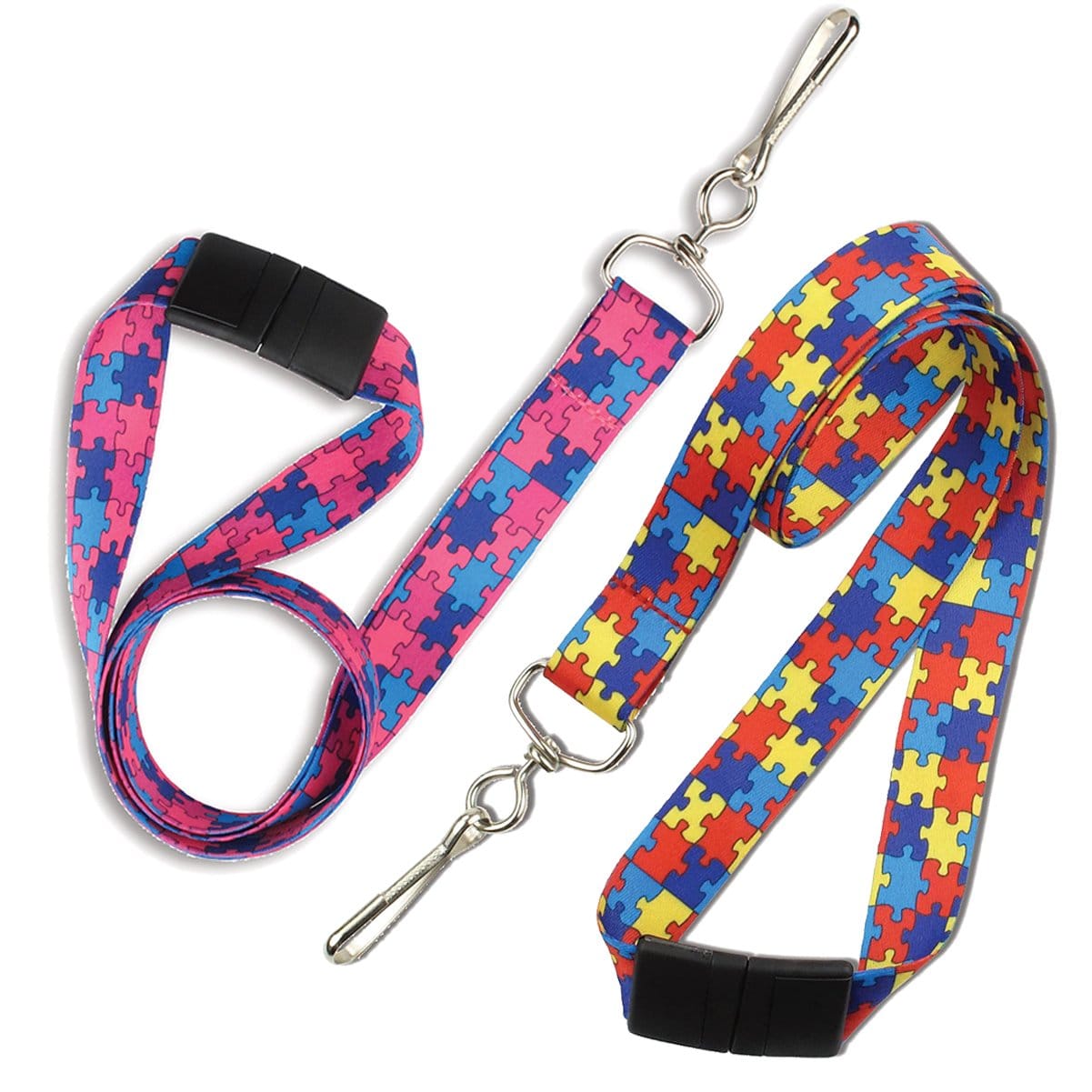 Autism Awareness Flat Breakaway Lanyard With Swivel Hook (2138-5281, 2138-5282)