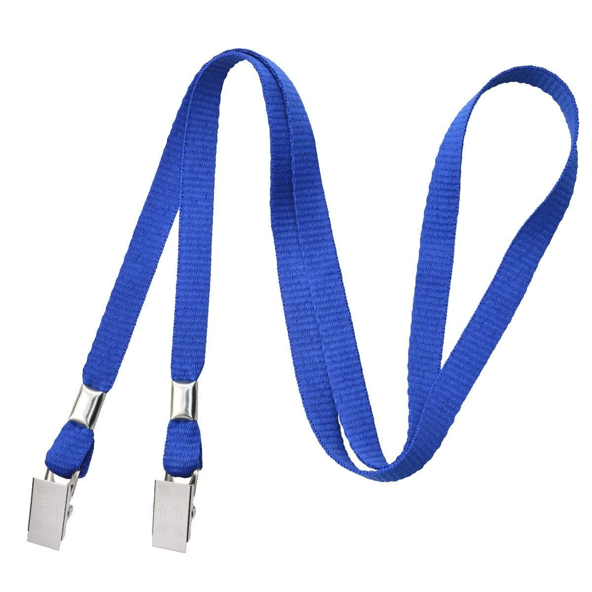 Royal Blue Face Mask Lanyard - Lightweight Facemask Neck Hanger & Ear Saver with 2 Bulldog Clips -  Soft Material (2140-530X) 2140-5302