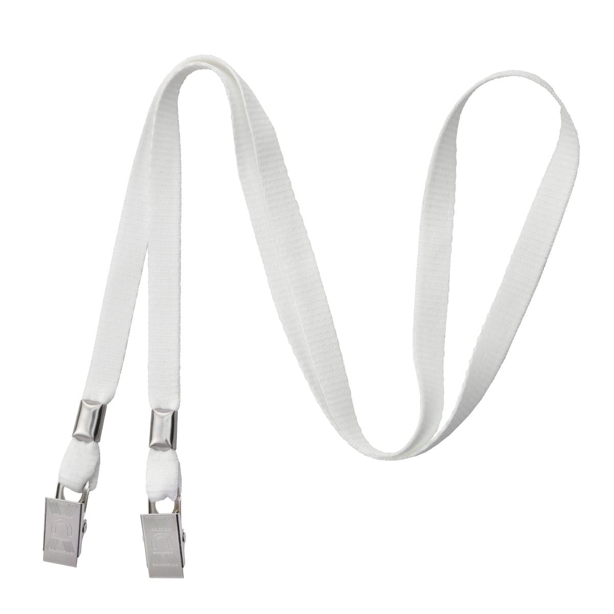 White Face Mask Lanyard - Lightweight Facemask Neck Hanger & Ear Saver with 2 Bulldog Clips -  Soft Material (2140-530X) 2140-5308