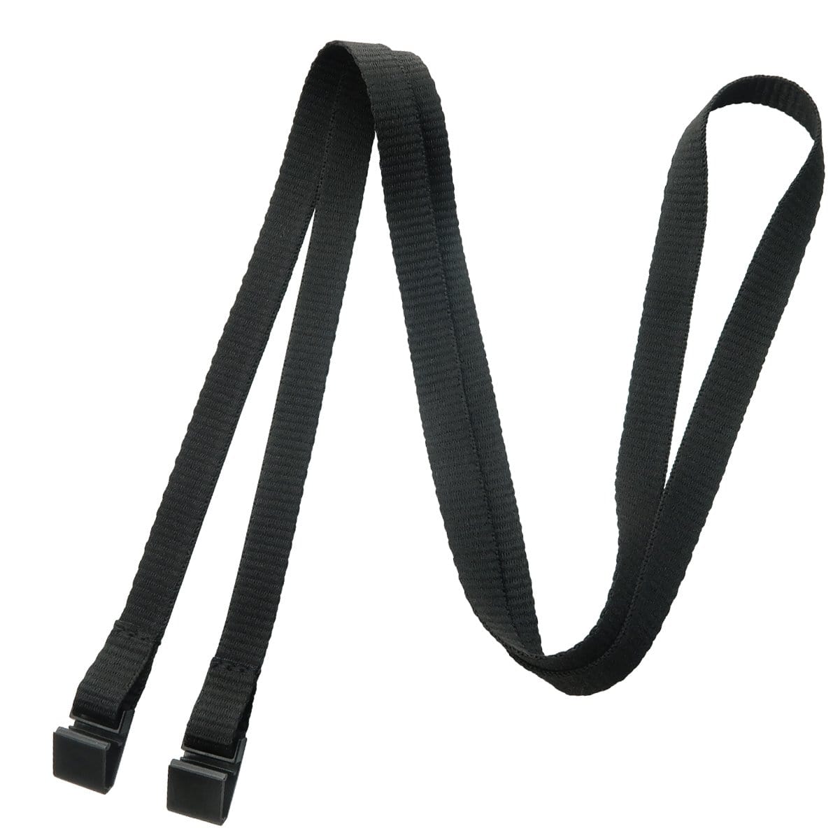 Black MRI Safe Mask Lanyard with 2 Slim Plastic Clips - Open Ended Badge & Facemask Holder (2140-540X) 2140-5401