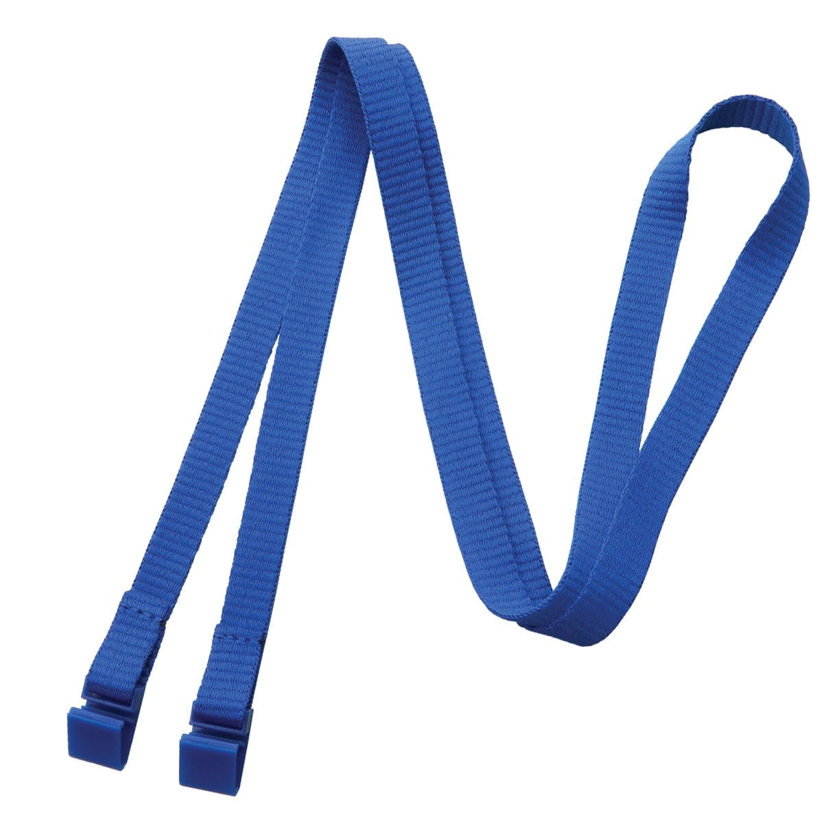 Royal Blue MRI Safe Mask Lanyard with 2 Slim Plastic Clips - Open Ended Badge & Facemask Holder (2140-540X) 2140-5402