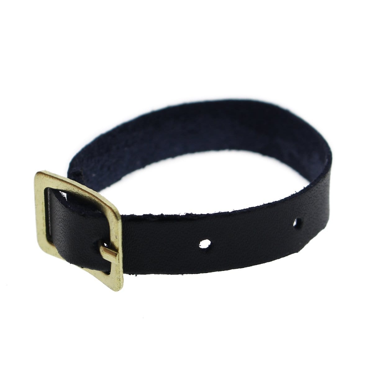 Black Genuine Leather Luggage Strap W/ Brass-Plated Buckle, 3 Holes  2420-1041 2420-1041