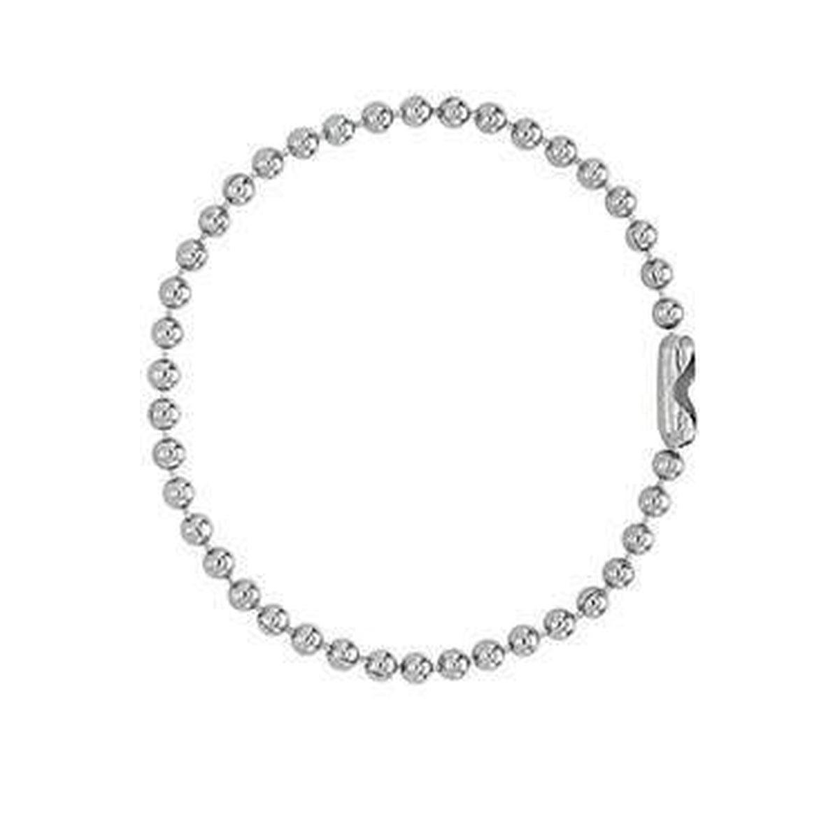 Nickel-Plated Steel Ball Chain, 4, No. 3 Bead Size (P/N 2450-1050