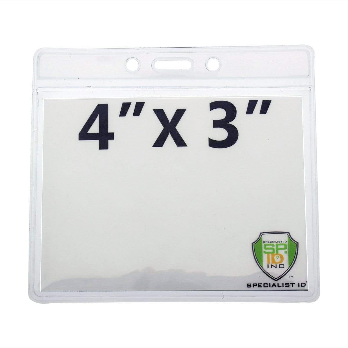 Clear 4x3 Horizontal Convention Size Badge Holder (406-J-CLR)