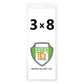3X8 Clear Vinyl Vertical Extra Large Badge Holder (506-35875) with dimensions 3 x 8 inches, featuring the Specialist ID Inc. logo and text. This oversized ticket holder includes a top slot for lanyard attachment.