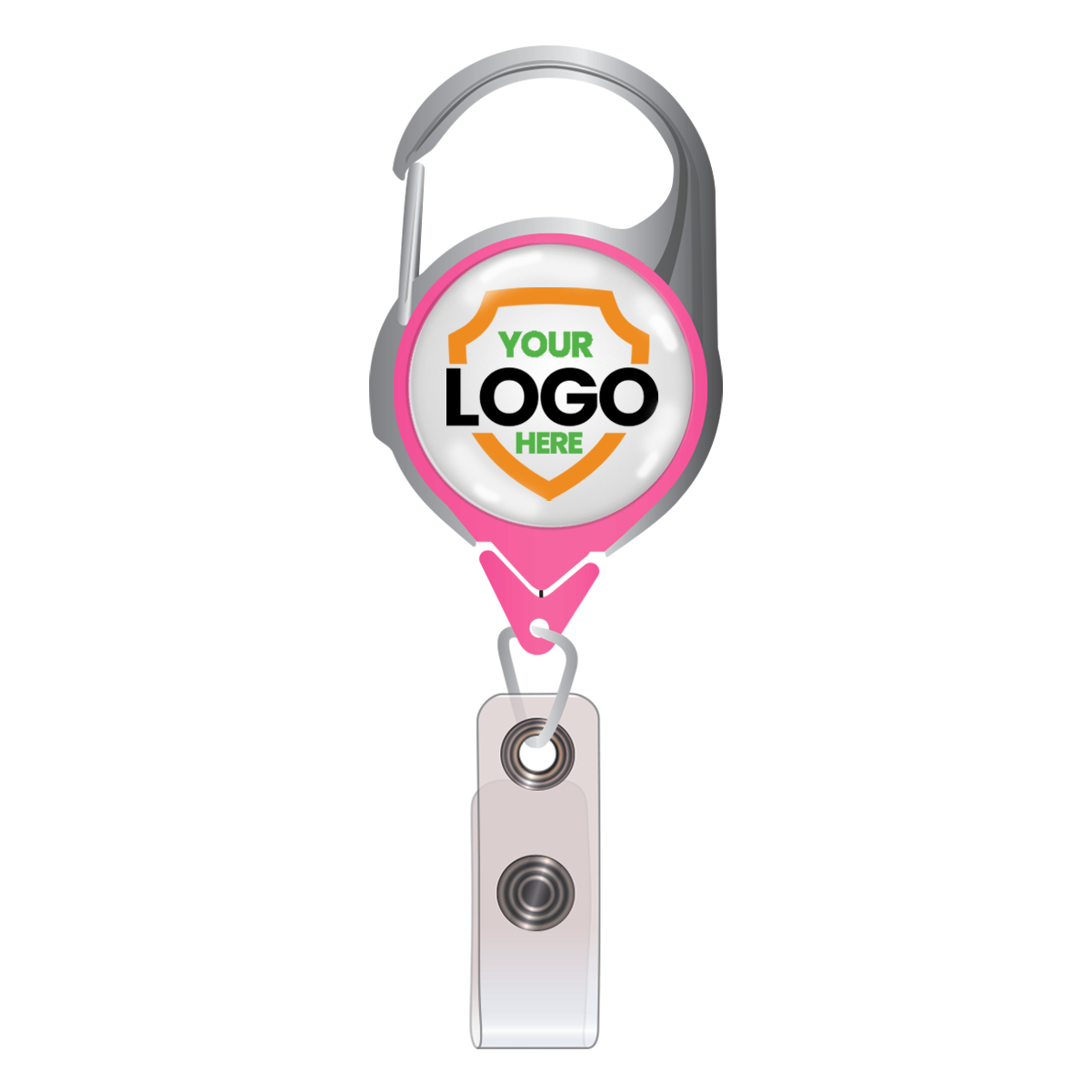 Custom Printed No Twist Carabiner Badge Reel - Upload Your Logo