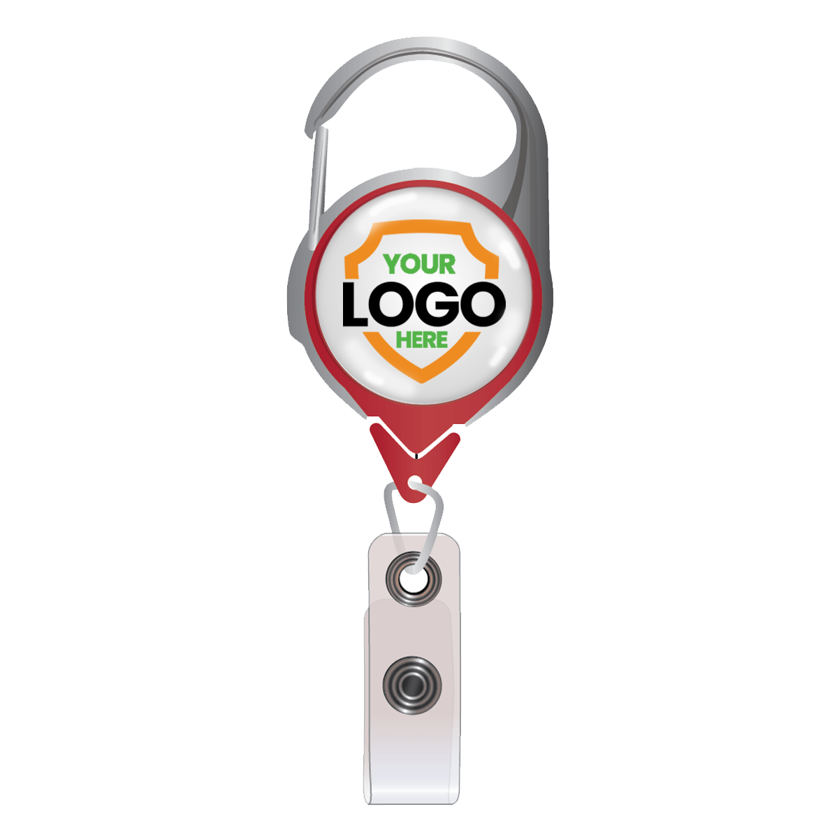 Custom Printed No Twist Carabiner Badge Reel - Upload Your Logo