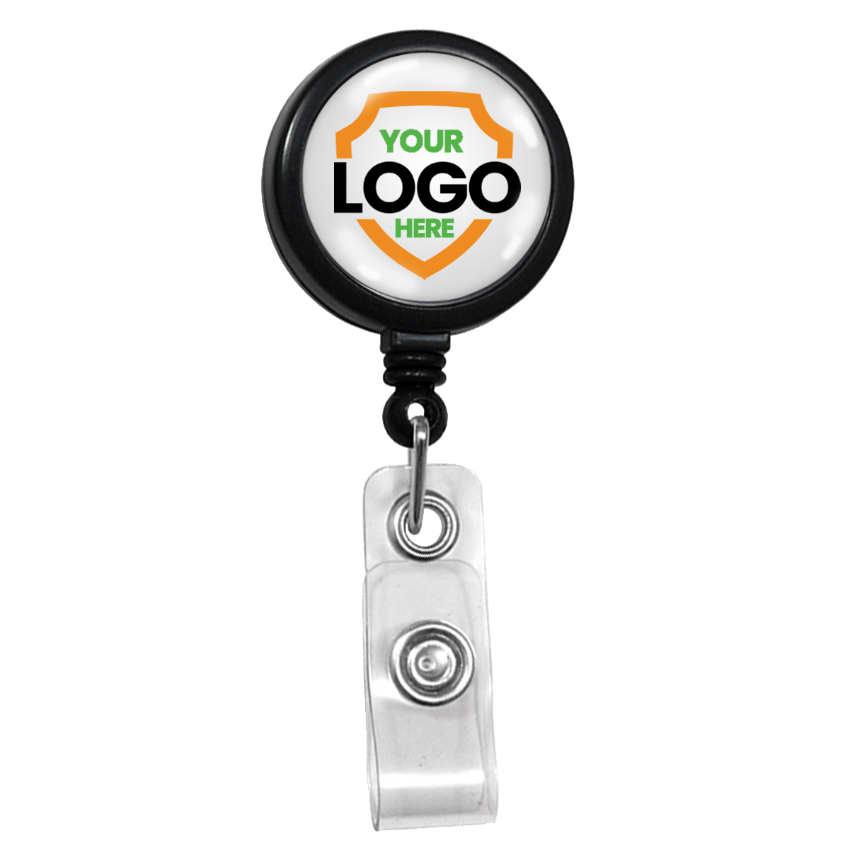 Custom Max Label Badge Reel with 1 Inch Smooth Face and Swivel Spring Clip - Personalize with Your Logo