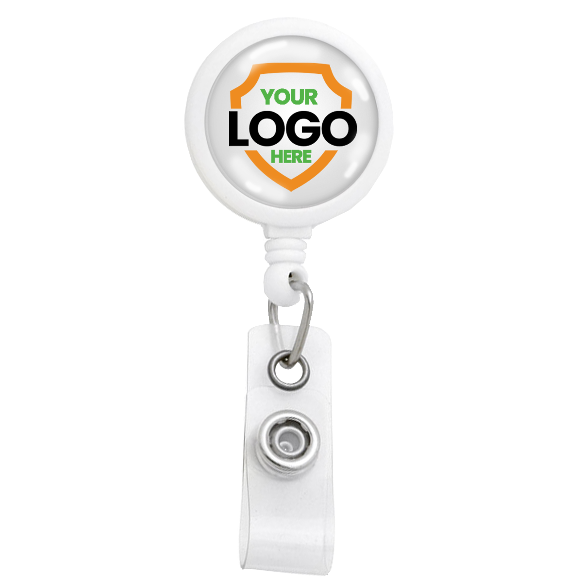 Custom Max Label Badge Reel with 1 Inch Smooth Face and Swivel Spring Clip - Personalize with Your Logo