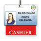 Red CASHIER Horizontal Badge Buddy with Red Border BB-CASHIER-RED-H