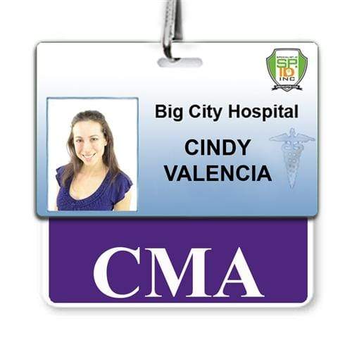 "CMA" Horizontal Badge Buddy with Purple Border BB-CMA-PURPLE-H