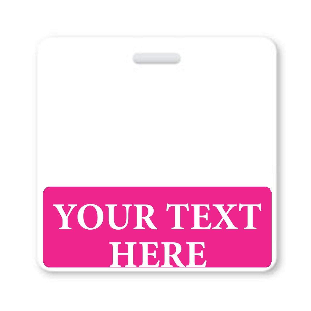 Hot Pink Custom Printed Badge Buddy Horizontal BB-CUSTOM-HOTPINK-H