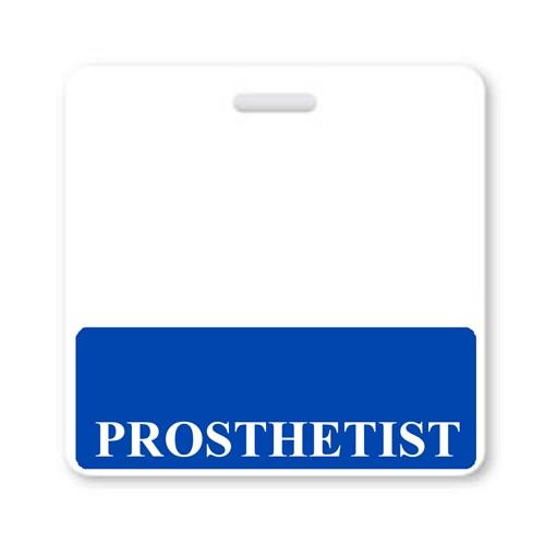 Blue "PROSTHETIST" Horizontal Badge Buddy with Blue border BB-PROSTHETIST-BLUE-H