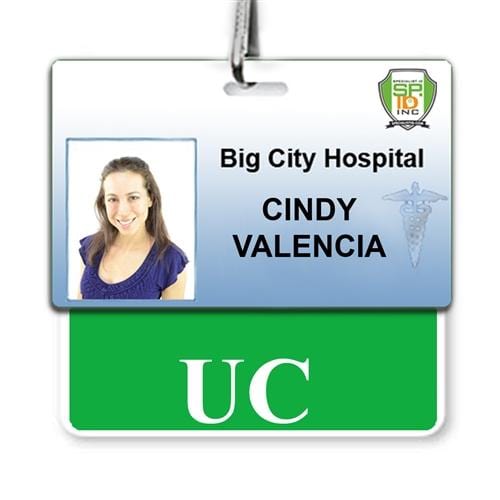 "UC" Horizontal Badge Buddy with GREEN border BB-UC-GREEN-H