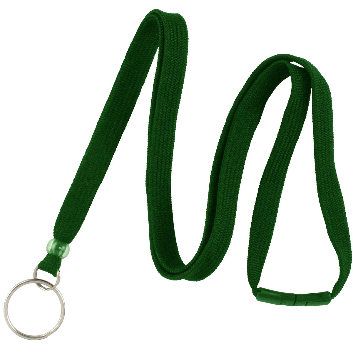 A Premium Key Ring Lanyard with Breakaway Clasp - 3/8 Inch Wide Lanyard with Split Ring Keychain (BL-34R), featuring a safety breakaway clasp for added security.