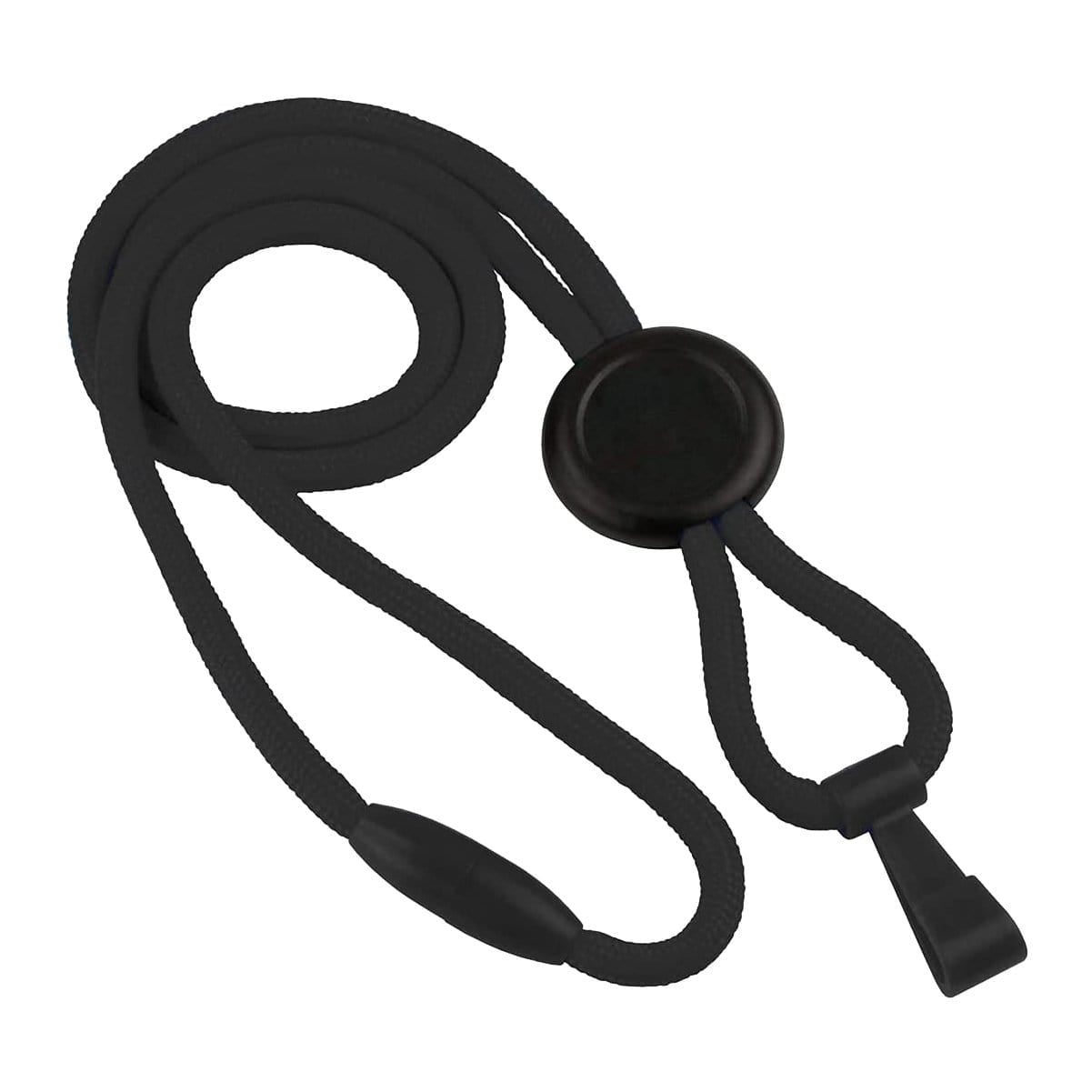Black Round Breakaway Lanyard with Slider and No-Twist Hook FF-34H-BLK  and more Adjustable Lanyards at