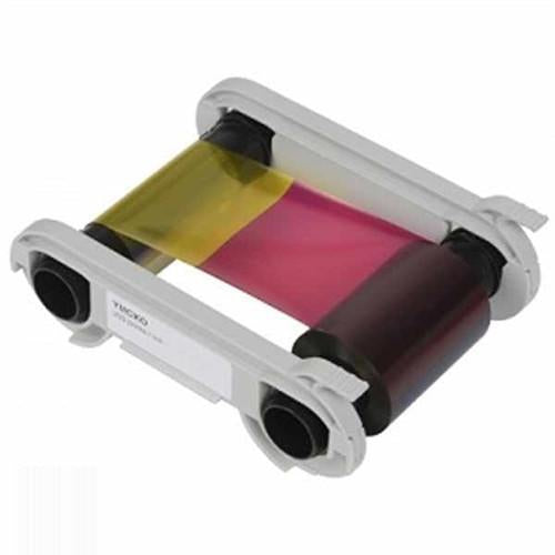 Sure, here's the revised sentence:
A YMCKO ribbon roll featuring yellow, magenta, cyan, black, and overlay panels is commonly used in ID card printing. For dual-sided prints, consider the Evolis R7H006NAA 1/2 YMCKOKO Color Ribbon - 250 Prints.