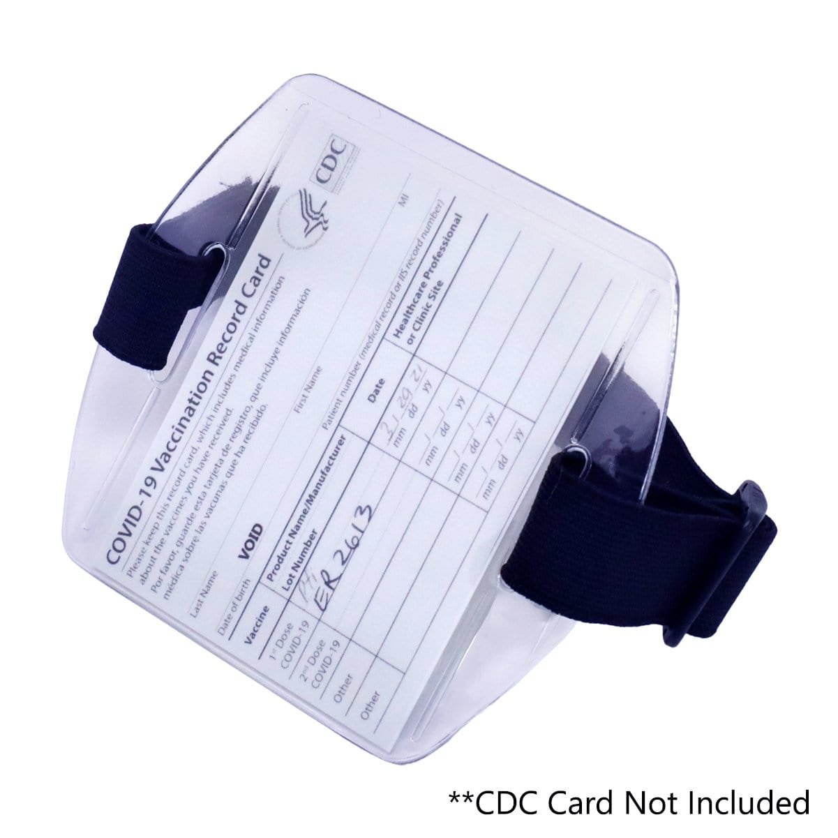 Large 3x4 Armband Vaccination Card Holder SPID-1550-BLACK