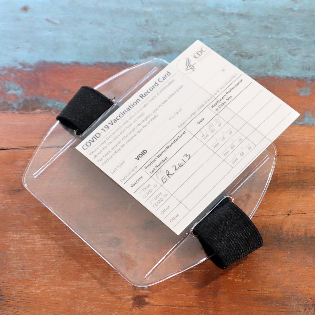 Large 3x4 Armband Vaccination Card Holder SPID-1550-BLACK