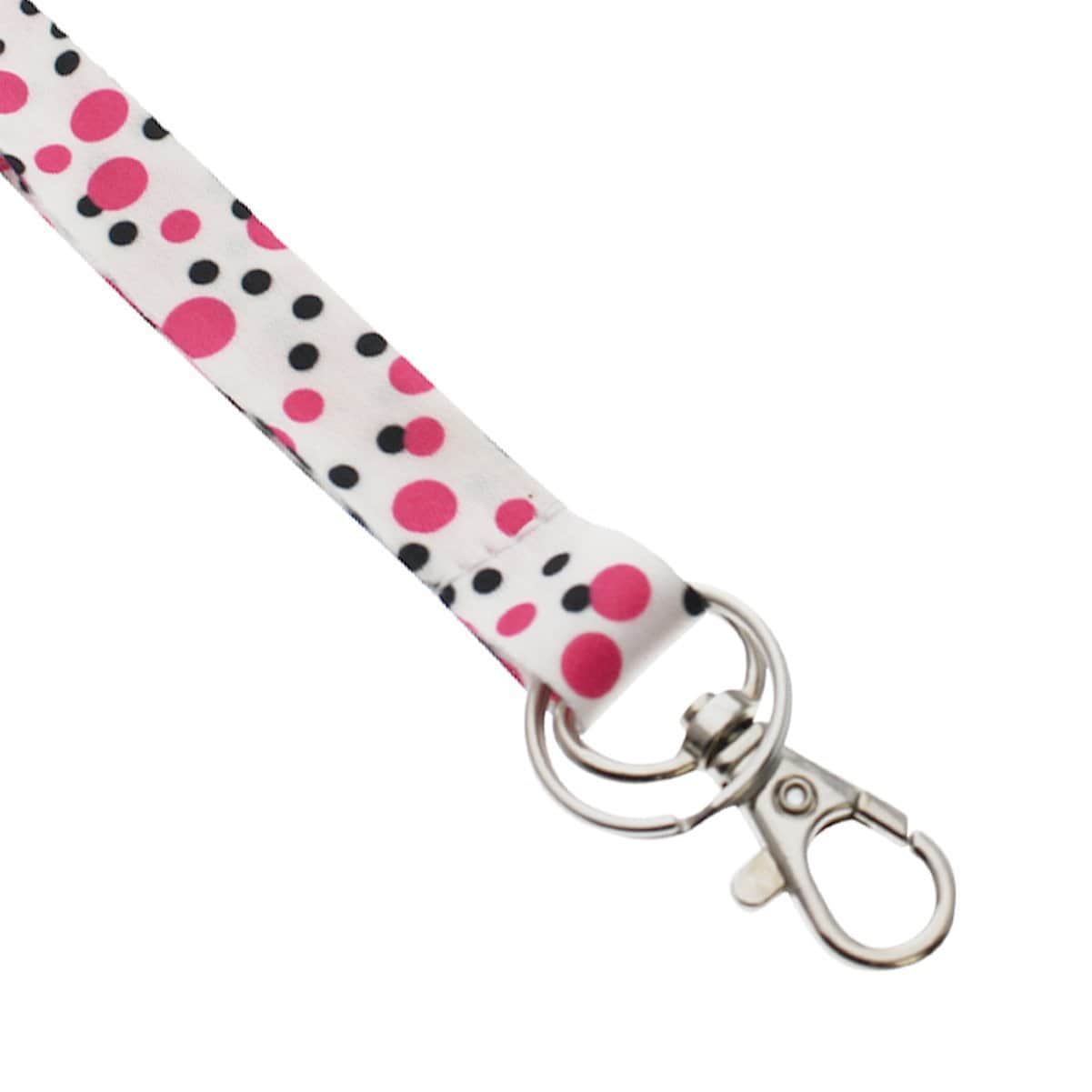 Cute Polka Dot Pattern Fashion Lanyard With Lobster Hook And Key Ring(P/N 2138-728X)