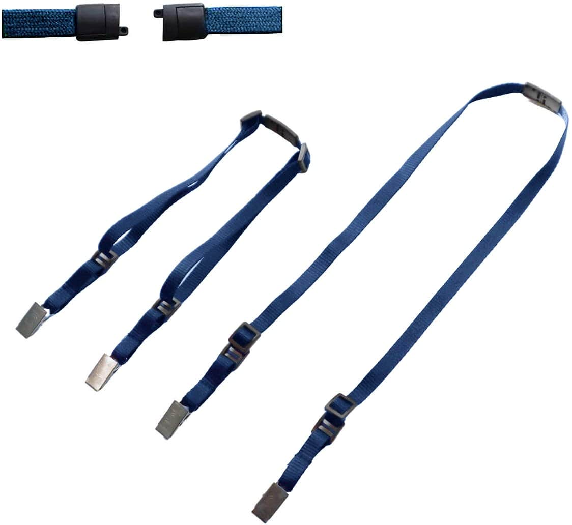 Navy Blue Adjustable Length Face Mask Lanyards with Safety Breakaway Clasp (2140-531X) 2140-5314