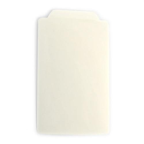 Rectangular Self Adhesive UV Protecting Overlay (SPID-9001) with a handle notch at the top, resembling the sleek design of a credit card sized ID badge, placed against a plain white background.