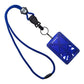 A Top Loading THREE ID Card Badge Holder with Heavy Duty Lanyard w/ Detachable Metal Clip and Key Ring by Specialist ID, featuring a plastic card holder connected by a metal ring clip for securely carrying ID cards.