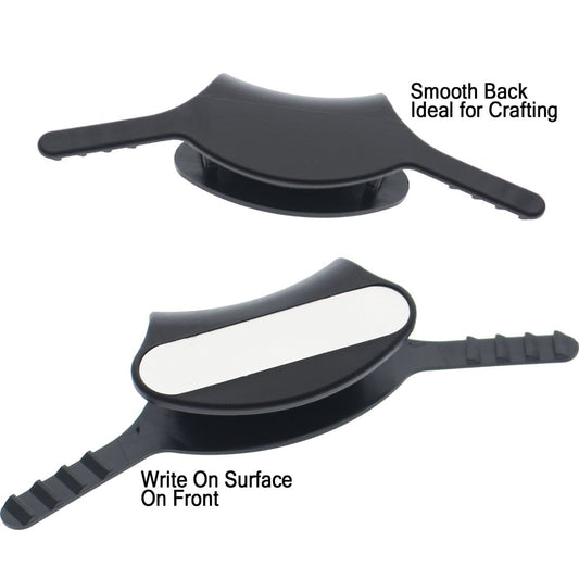 Two Yoke Stethoscope ID Tags - Blank with Write on Surface (Cardio & Cardiology Compatible) (SPID-9760) with writing surfaces on the front and smooth backs, designed for crafting or use as Stethoscope ID Tags for medical professionals.