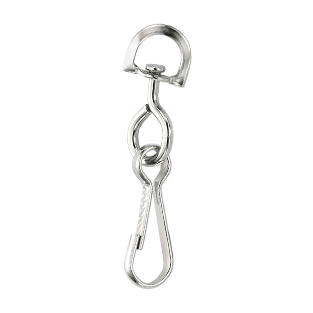 Premium Metal Swivel J Hook Clips with 1/2 inch D Ring - Great for DIY Lanyards & Crafts (6920-2300)
