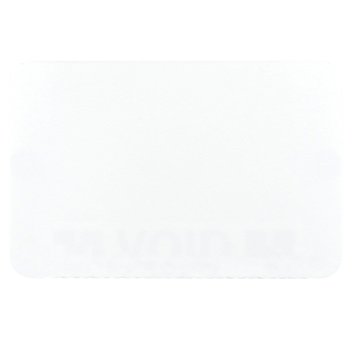A close-up image of a plain, rectangular white card with faint text that reads "VOID" barely visible at the bottom, as if printed by a Thermal Printable ONEstep Quick Tab TimeBadge, Box of 1000 (P/N T2031).