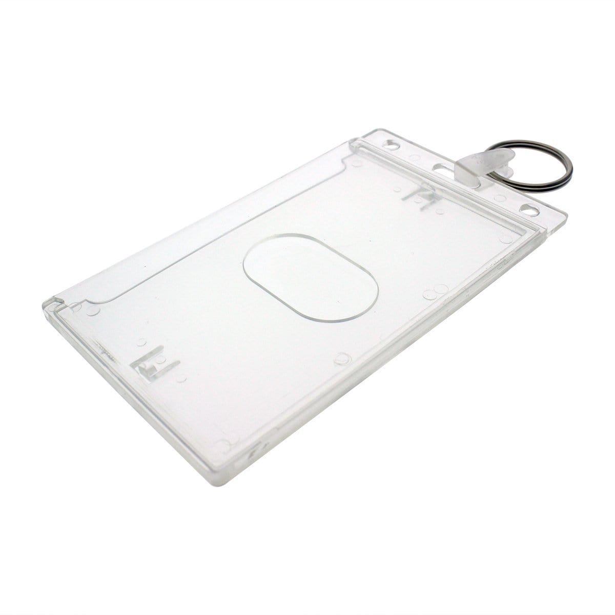 A Rigid Fuel Card Holder with Key Ring. The holder has a slot in the center and is designed to secure a single card.