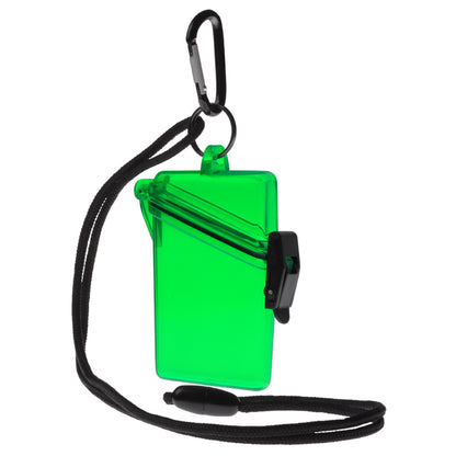 A Witz See It Safe Waterproof ID Badge Holder (P/N 004), made from crush-resistant plastic, featuring a black clip and convenient neck lanyard.
