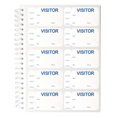 TEMPbadge 05751 Non-Expiring Visitor Badge Log Book, 500 Badges