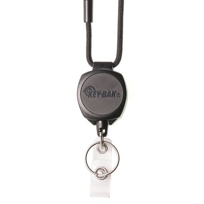 KEY-BAK Mini-BAK Porte-badge rétractable avec clip bouledogue pivotant, noir, cordon en nylon de 91,4 cm, 56,7 g KEY-BAK Mini-BAK Porte-badge rétractable avec clip bouledogue pivotant, noir, cordon en nylon de 91,4 cm, 56,7 g