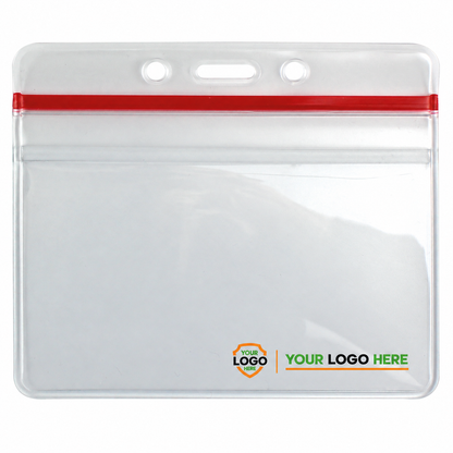 1815-1010 badge holder with a small shield and horizontal Your Logo Here branding along the bottom.