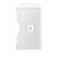 A 2 Sided clear Rigid Vertical MultiCard Badge Holder - Hard Plastic Multiple ID Card Holder (1840-308X), featuring a cutout slot and a hole on top for attachment.