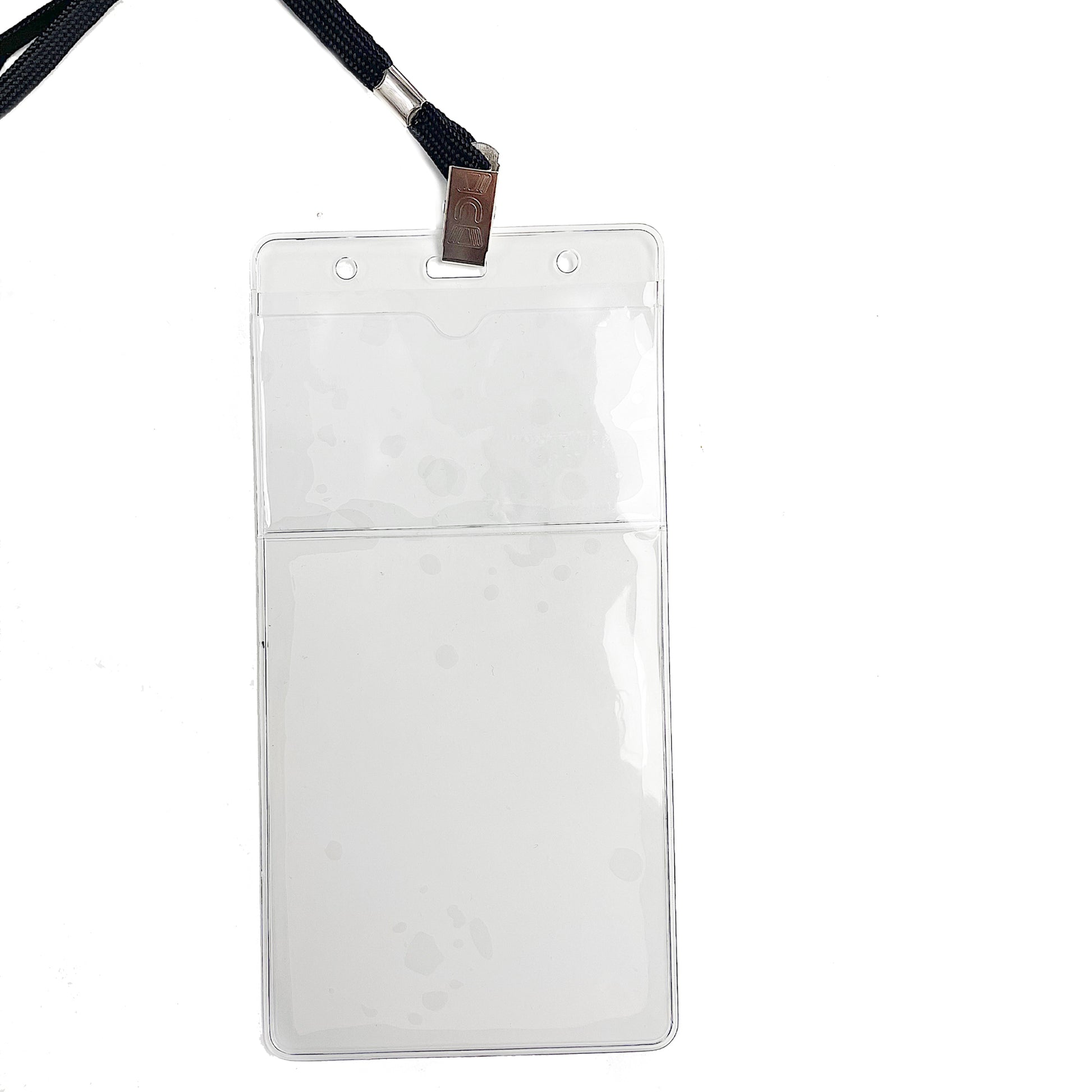 Clear 4" X 8" Vinyl Vertical Large Badge Holder With Two Pockets (P/N 1840-5052) Clear 4" X 8" Vinyl Vertical Large Badge Holder With Two Pockets (P/N 1840-5052)