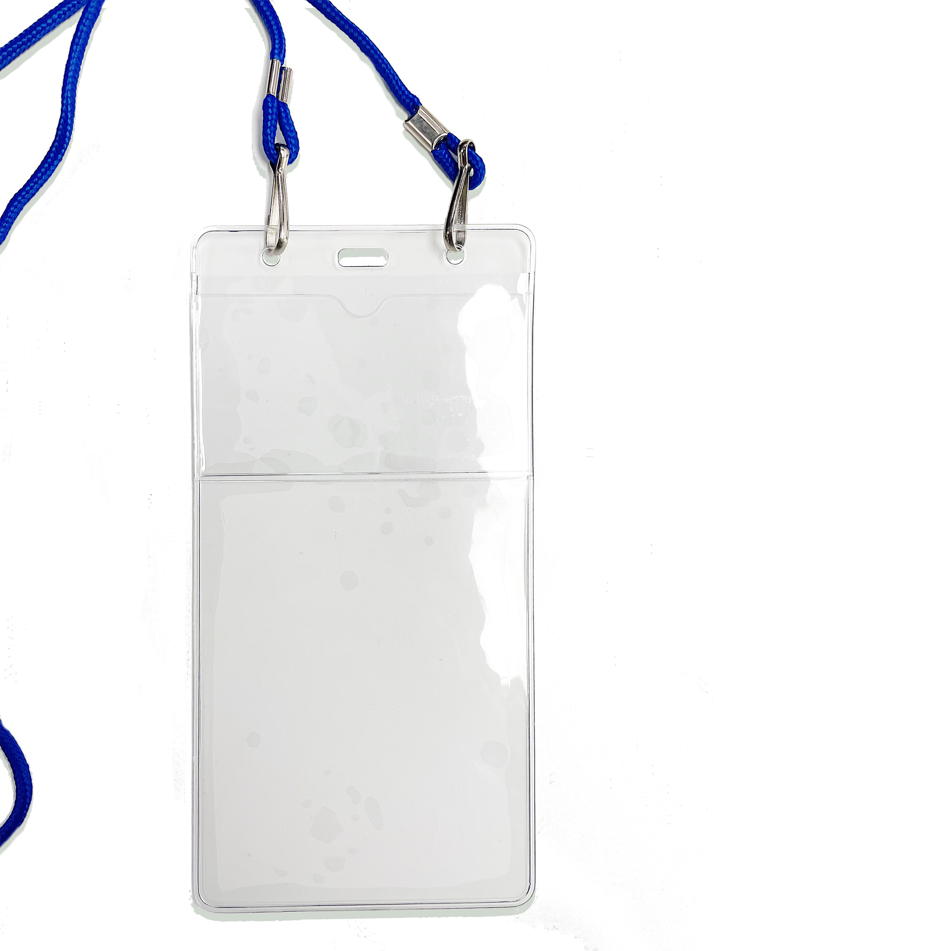 Clear 4" X 8" Vinyl Vertical Large Badge Holder With Two Pockets (P/N 1840-5052) Clear 4" X 8" Vinyl Vertical Large Badge Holder With Two Pockets (P/N 1840-5052)