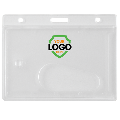 Custom Horizontal Rigid Plastic Frosted Card Dispenser (1840-6000-Custom) made from clear plastic with a designated space for your logo at the center. Enjoy convenience with this Custom Horizontal Rigid Plastic Frosted Card Dispenser (1840-6000-Custom), all with no setup fees.