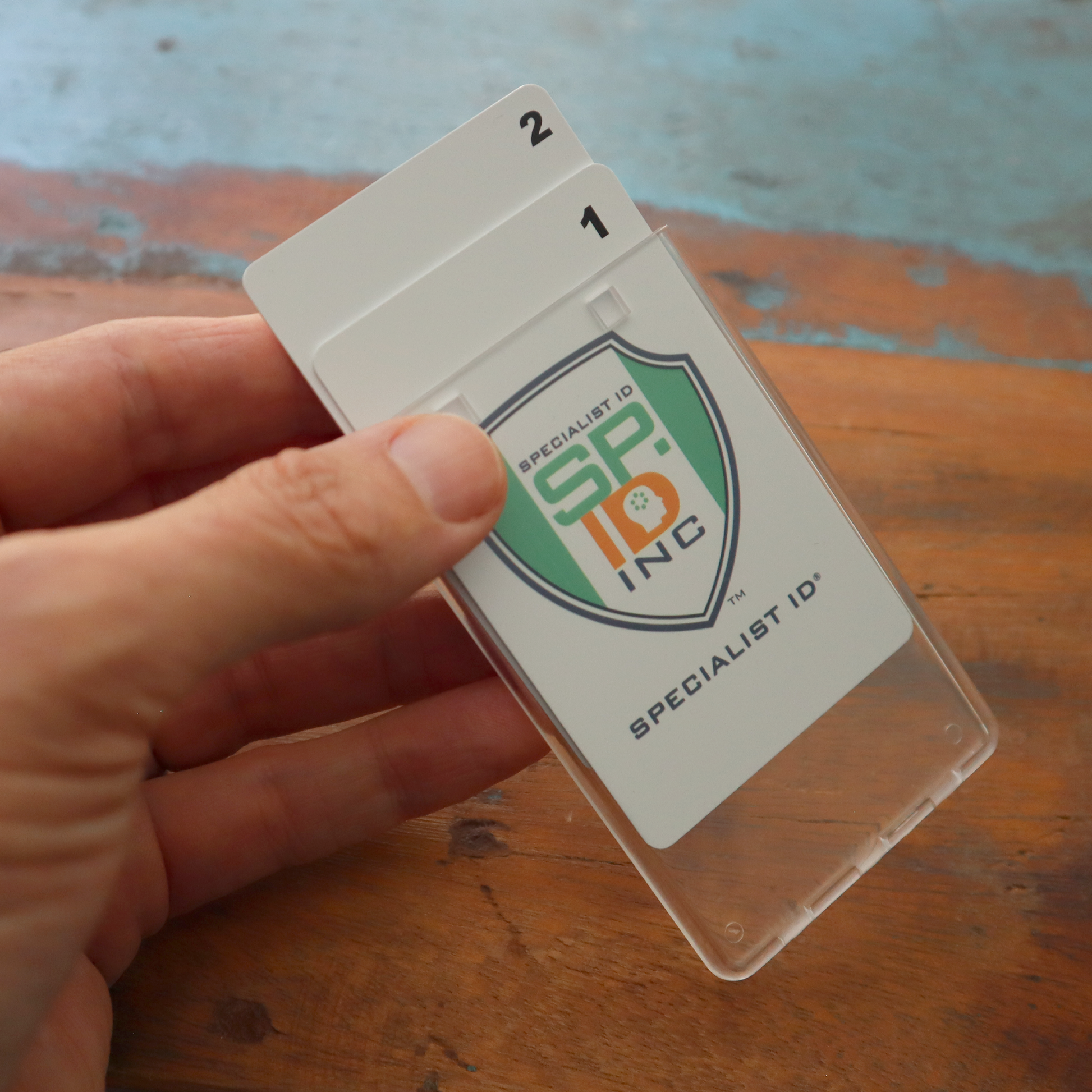 Clear Vertical Permanent Locking Plastic Card Holder (P/N 1840-6045) Clear Vertical Permanent Locking Plastic Card Holder (P/N 1840-6045)