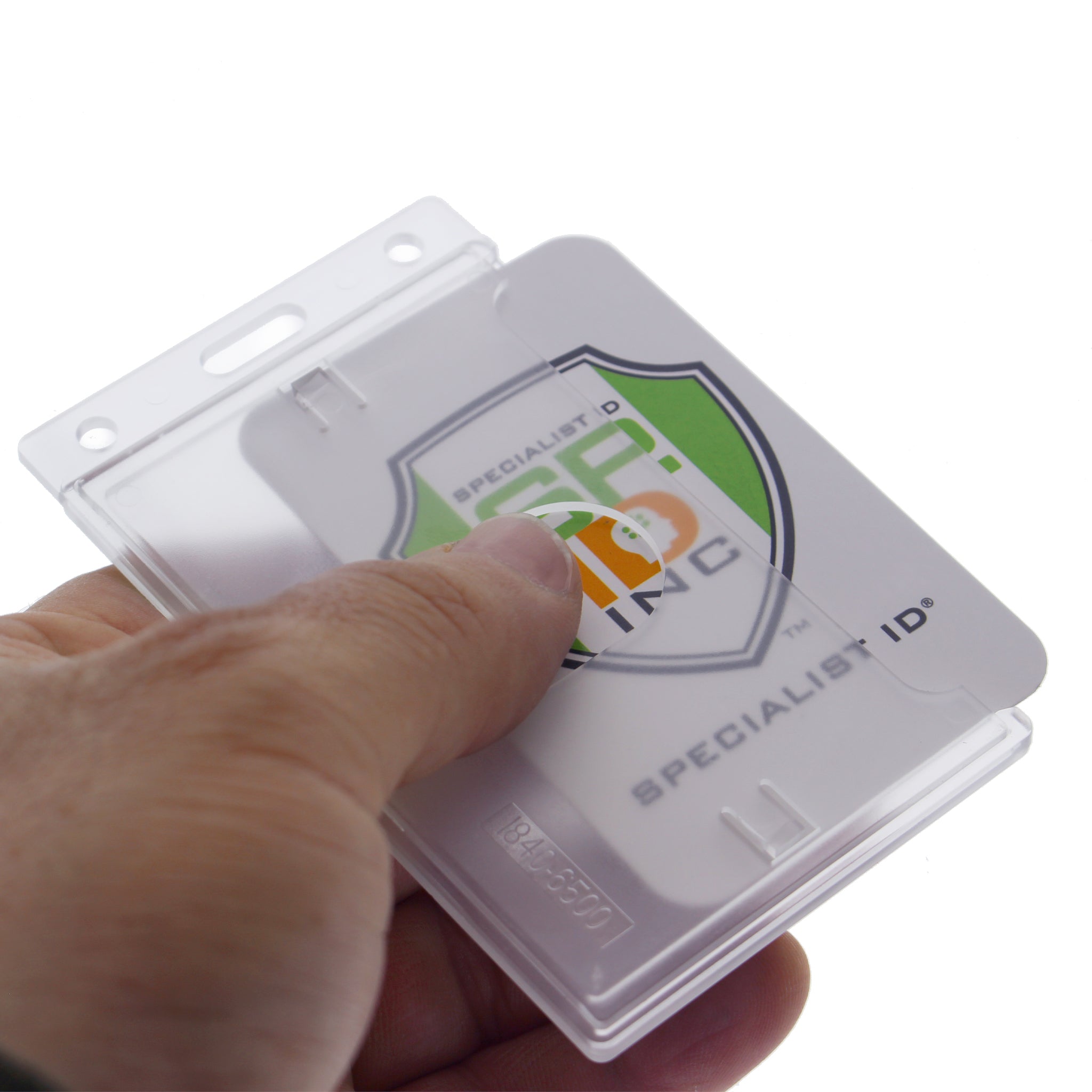 Slim Side-Load Rigid Badge Holder, Thumb Notch (1840-6500