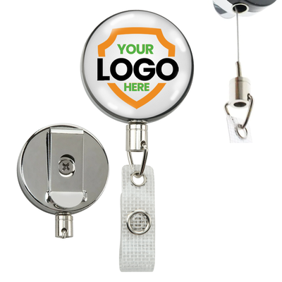 Heavy Duty Custom Printed Badge Reel With Steel Cable 2120-3305 - Add Your Logo