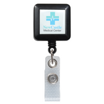 Custom Square Badge Reel with Belt Clip (2120-382X-Custom) - Add Your Logo