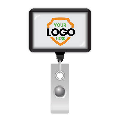 Custom Rectangle Badge Reel Retractable with Rotating Swivel Clip (P/N 2120-390X-Custom)